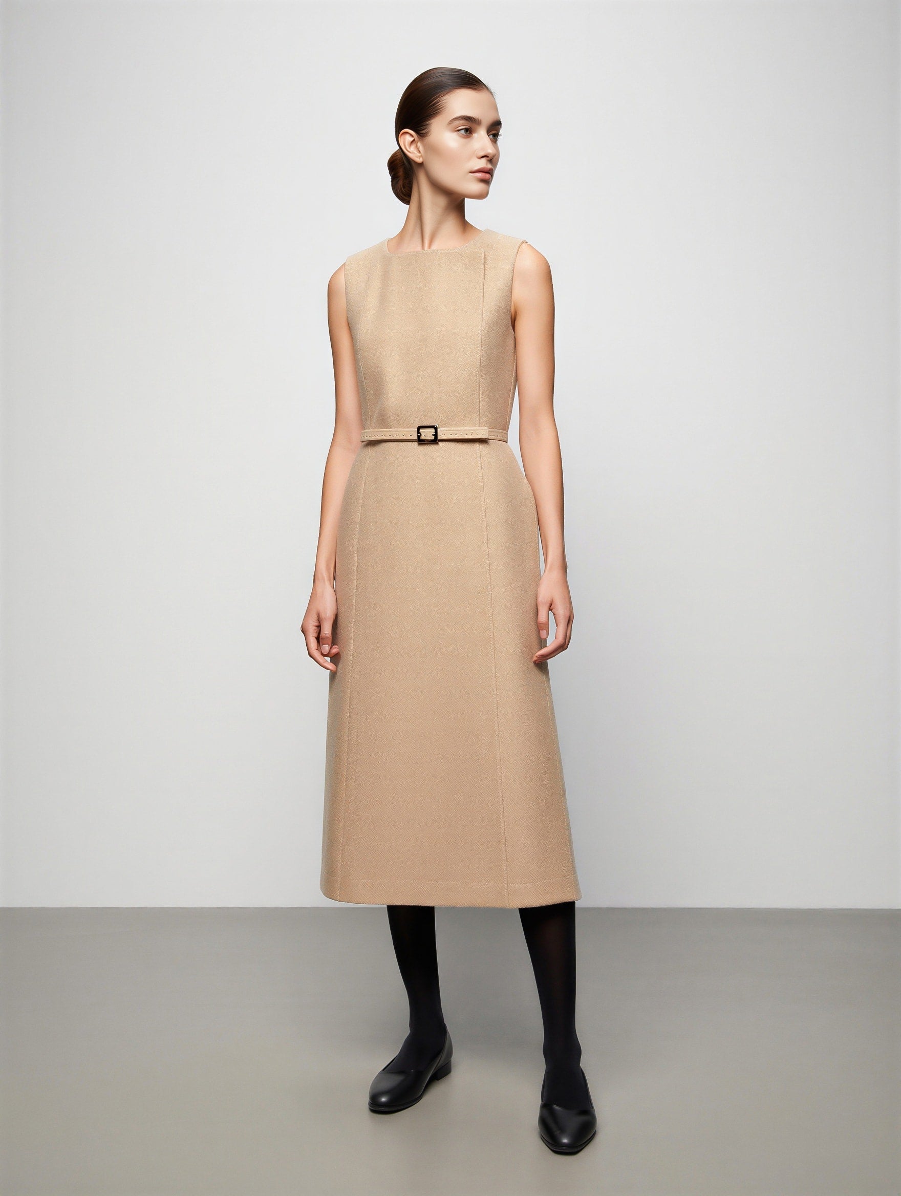 Belted A-Line Dress-2