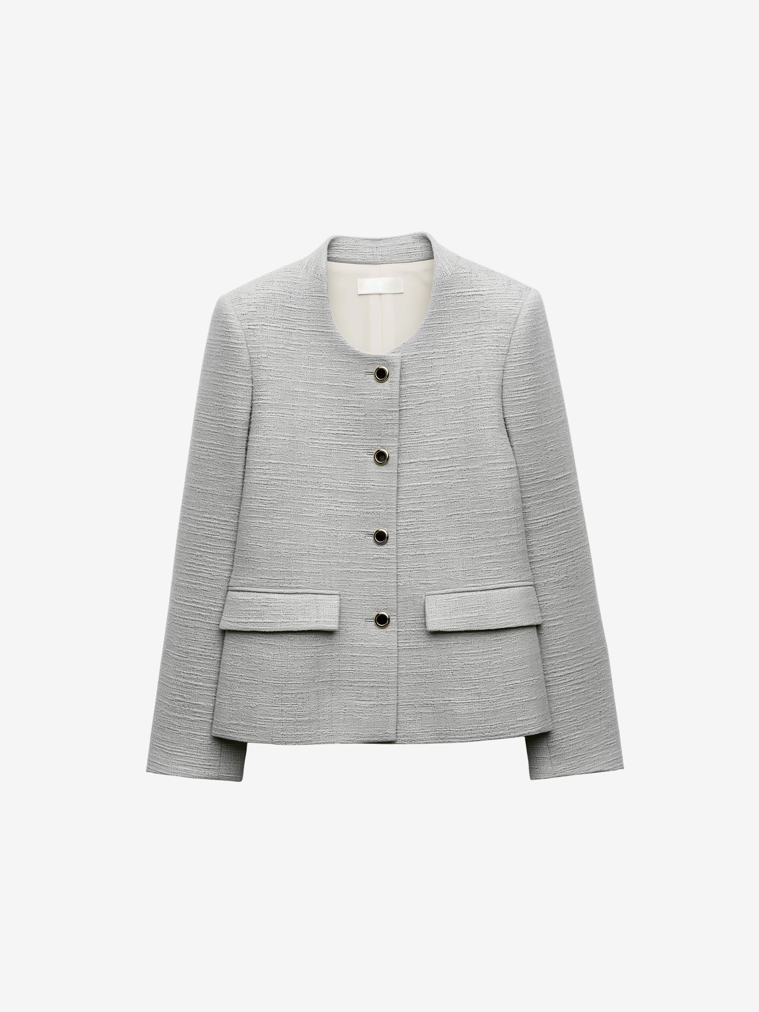 Textured Cropped Jacket-3