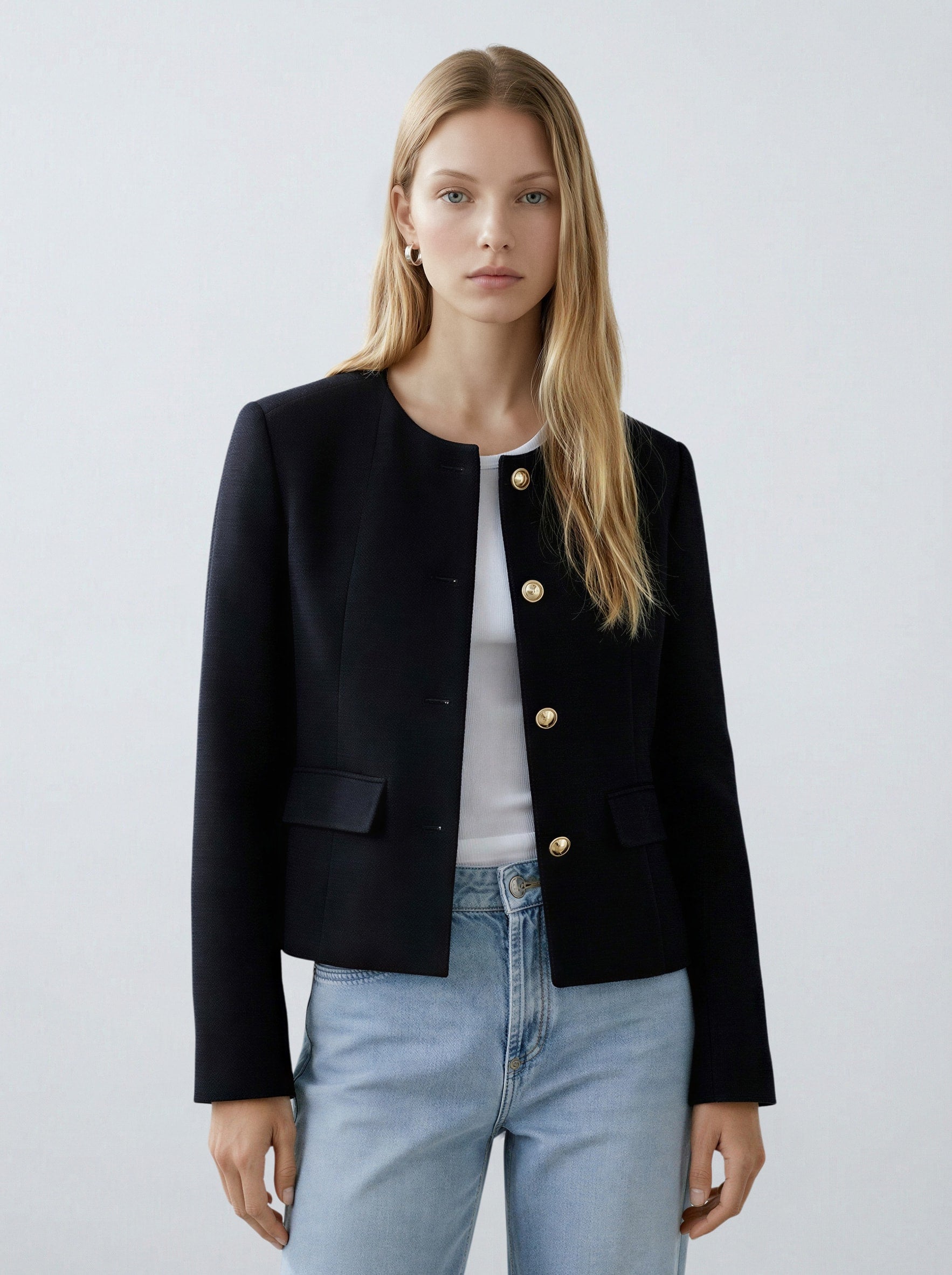 Cropped Structured Jacket-2