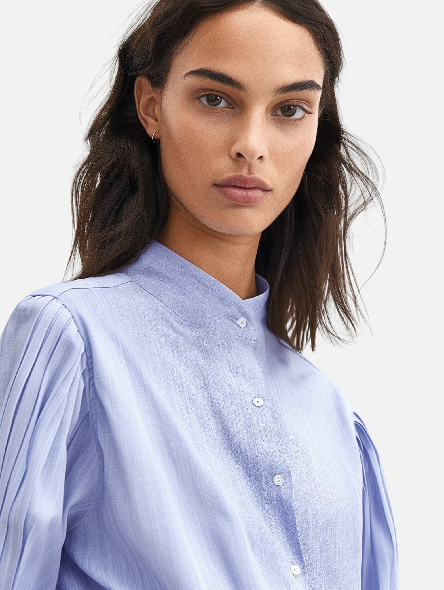 Pleated Collar Shirt-2