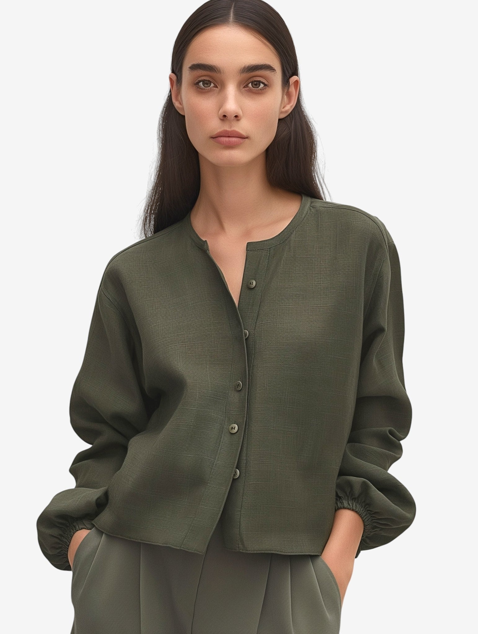 Button Front Blouse-2
