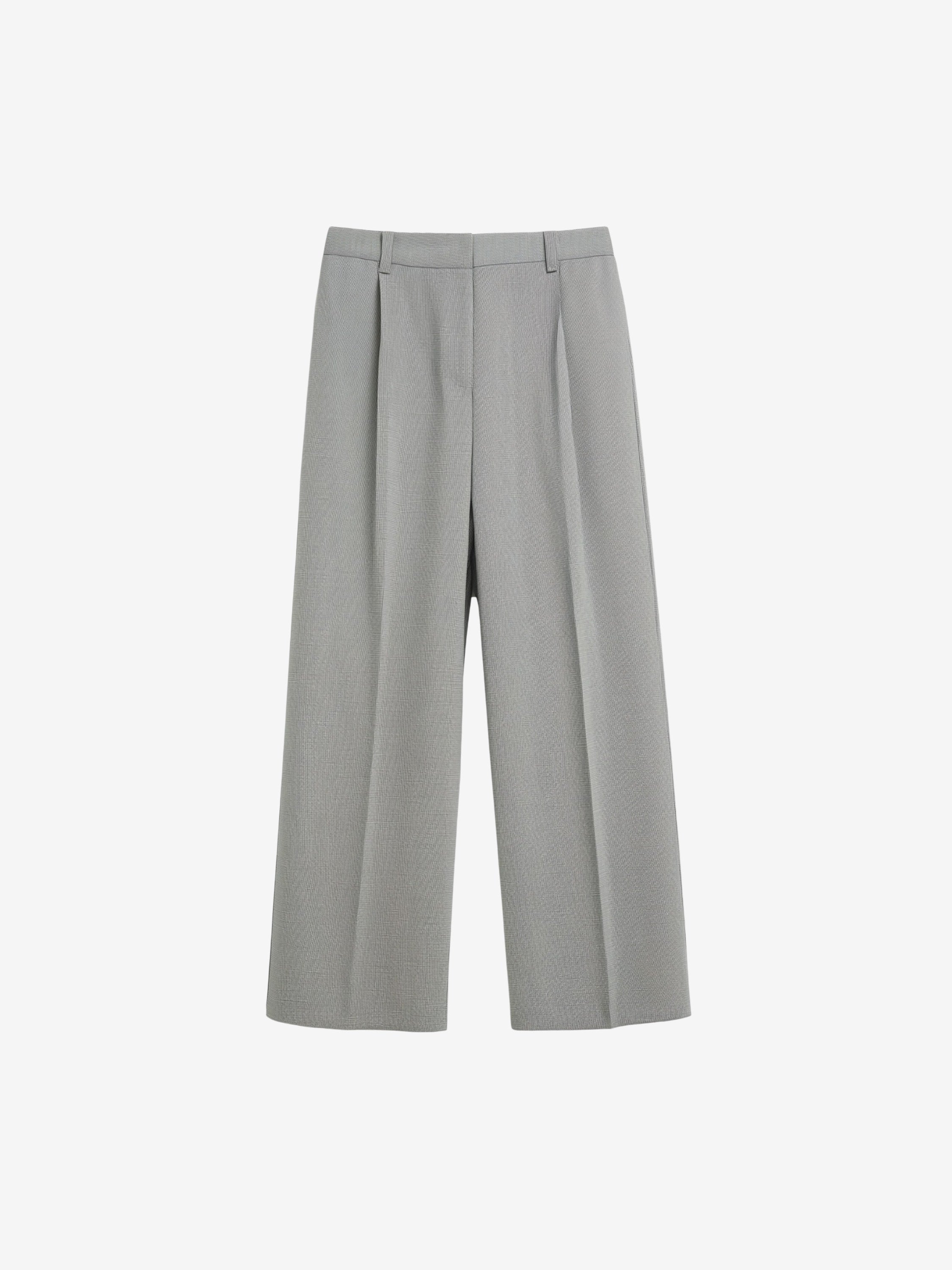 Wide Leg Tailored Trousers-3